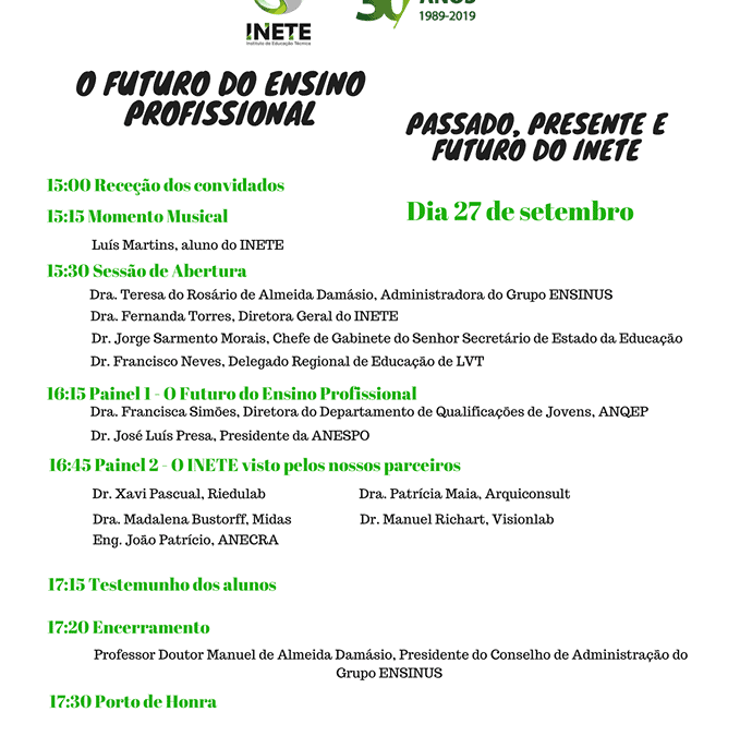 INETE – 30 Anos a Criar Futuros!